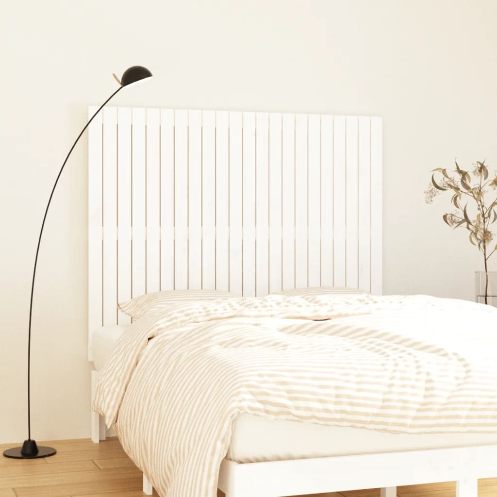 vida XL Wand-Kopfteil Weiß 140x 3x 110 cm Massivholz Kiefer