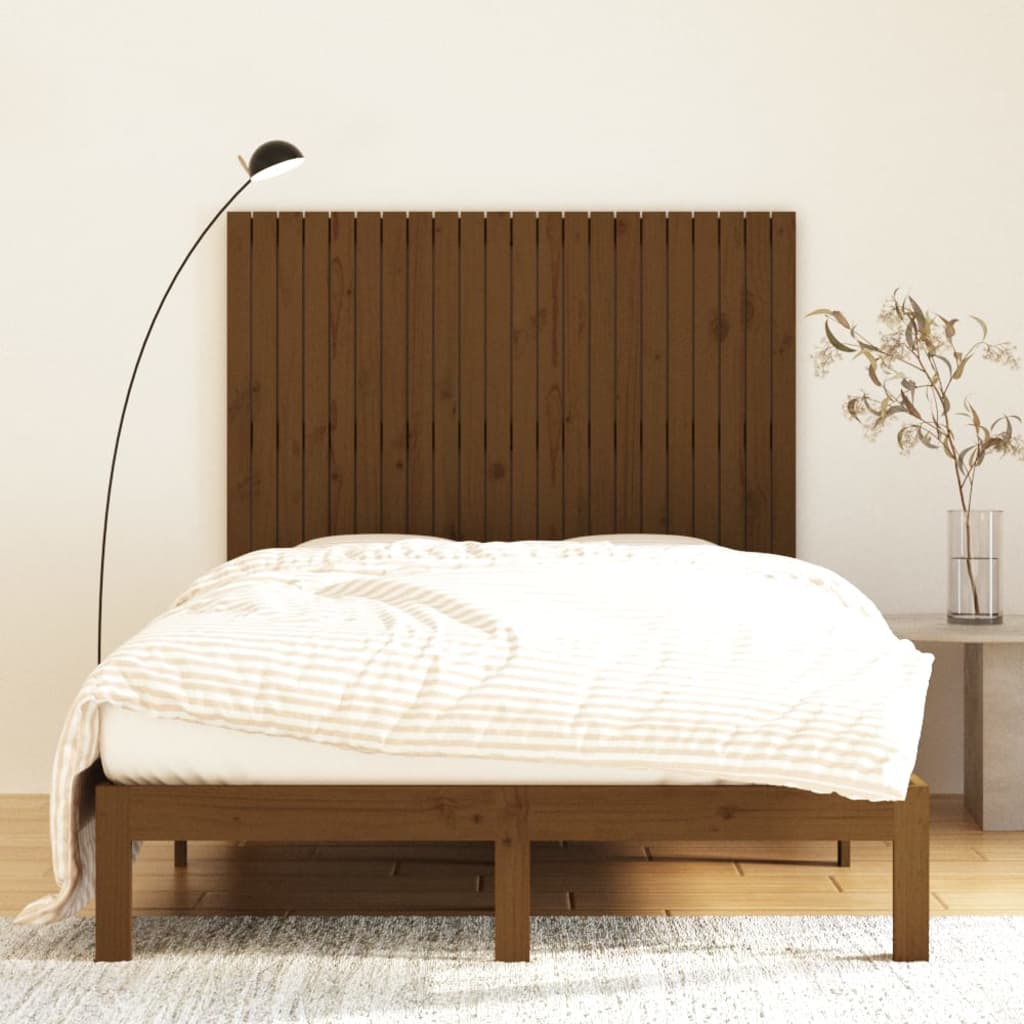 vidaXL Wandhoofdbord 140x3x110 cm massief grenenhout honingbruin afbeelding