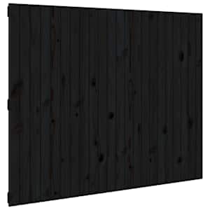 Nástěnné čelo postele černé 140x3x110 cm masivní borové dřevo - obrázek 2