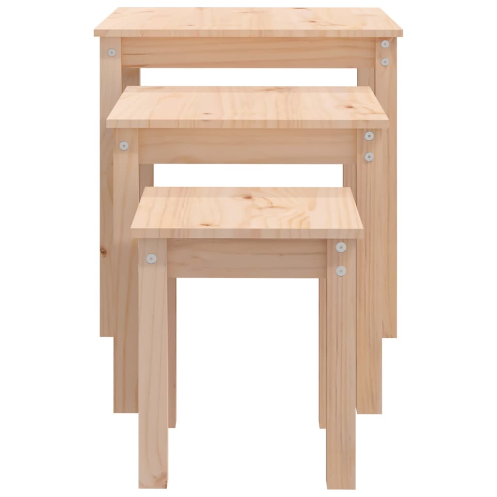 Nesting Tables 3 Pcs Solid Wood Pine VidaXL 19 width=274