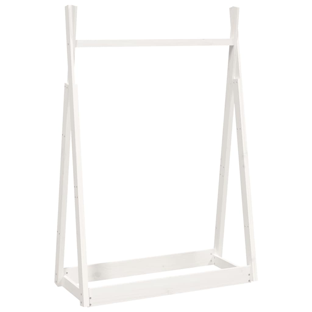 vidaXL Stojan na oblečení bílý 100 x 45 x 150 cm masivní borové dřevo