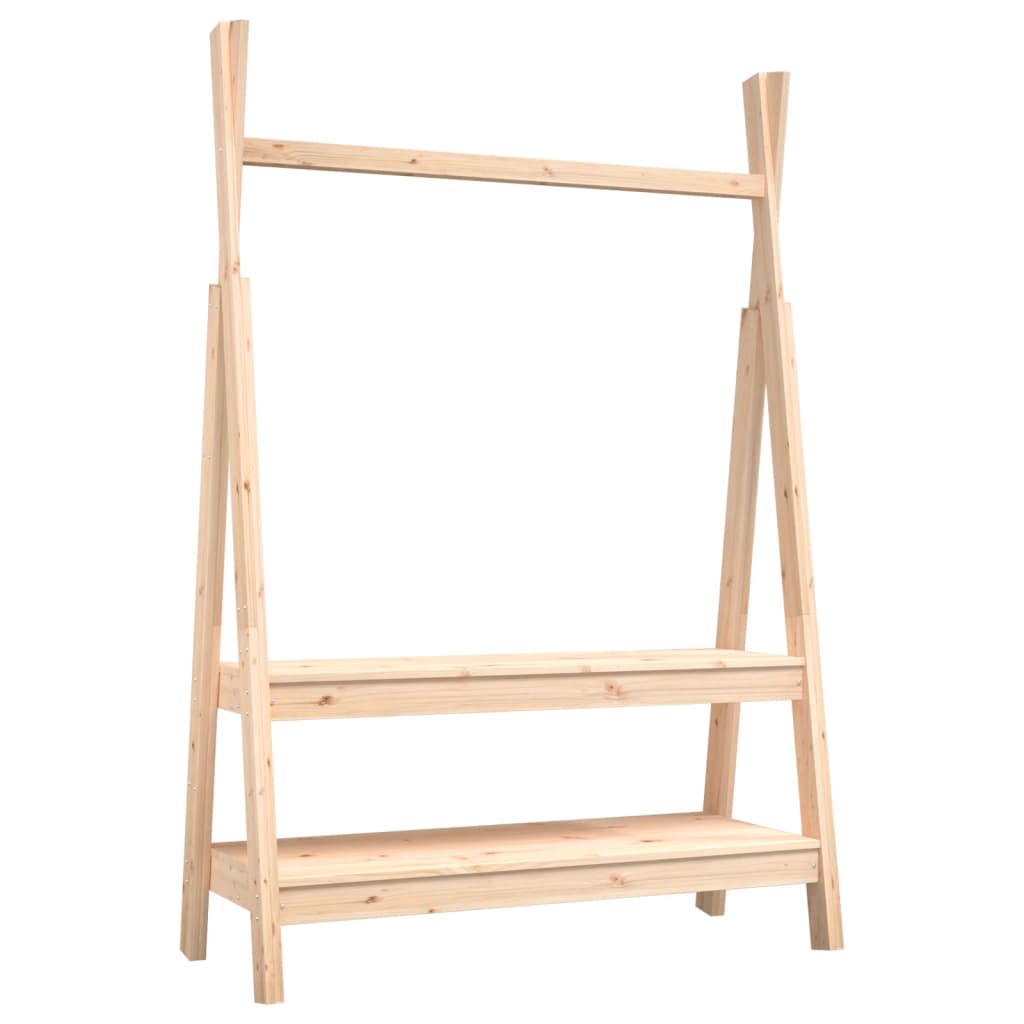 vidaXL Stojan na oblečení 100 x 45,5 x 150 cm masivní borové dřevo