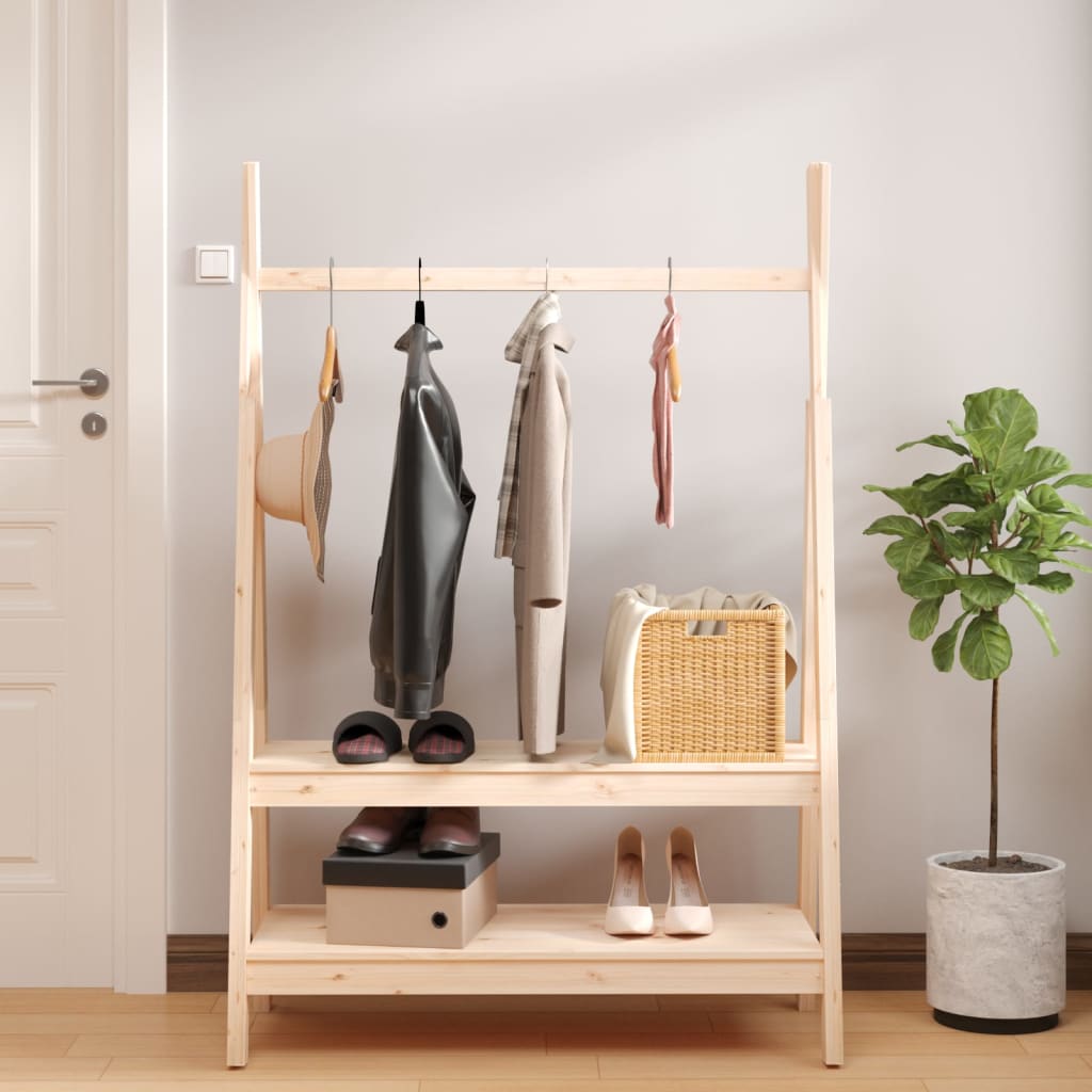 vidaXL Vaateteline 100x45,5x150 cm täysi mänty