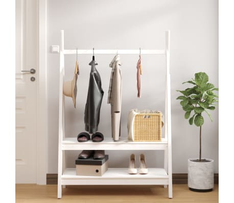 vidaXL Klesstativ hvit 100x45,5x150 cm heltre furu