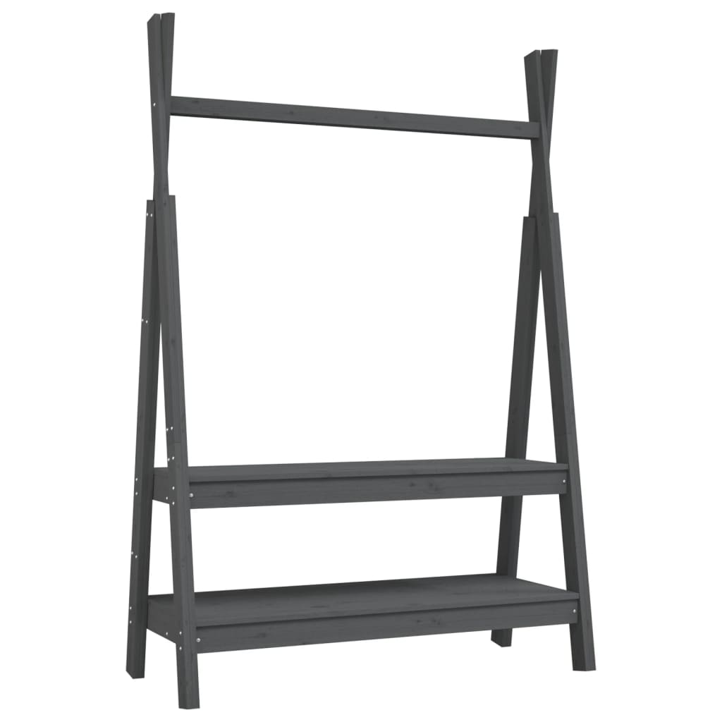 vidaXL Stojan na oblečení šedý 100x45,5x150 cm masivní borové dřevo
