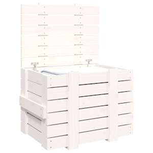 Úložný box bílý 58 x 40,5 x 42 cm masivní borové dřevo - obrázek 5