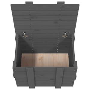Úložný box šedý 58 x 40,5 x 42 cm masivní borové dřevo - obrázek 9