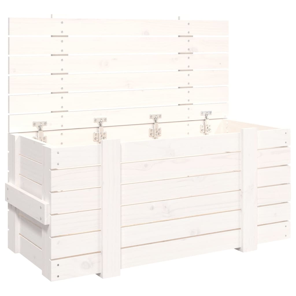 vidaXL Úložný box bílý 91 x 40,5 x 42 cm masivní borové dřevo