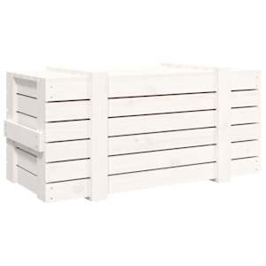 Úložný box bílý 91 x 40,5 x 42 cm masivní borové dřevo - obrázek 6