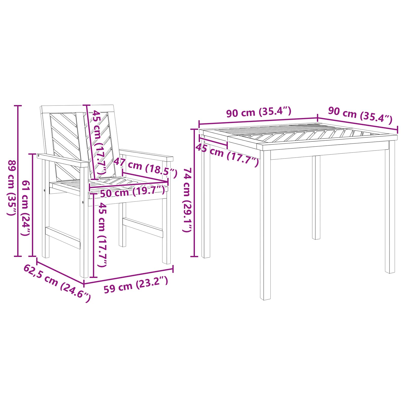Aia söögilaudade komplekt 3 pcs Pruun tugev akaatsiapuit 170 Kõik vajalik sinu aeda ja koju! Aia söögilaudade komplekt 3 pcs Pruun tugev akaatsiapuit - Image 11