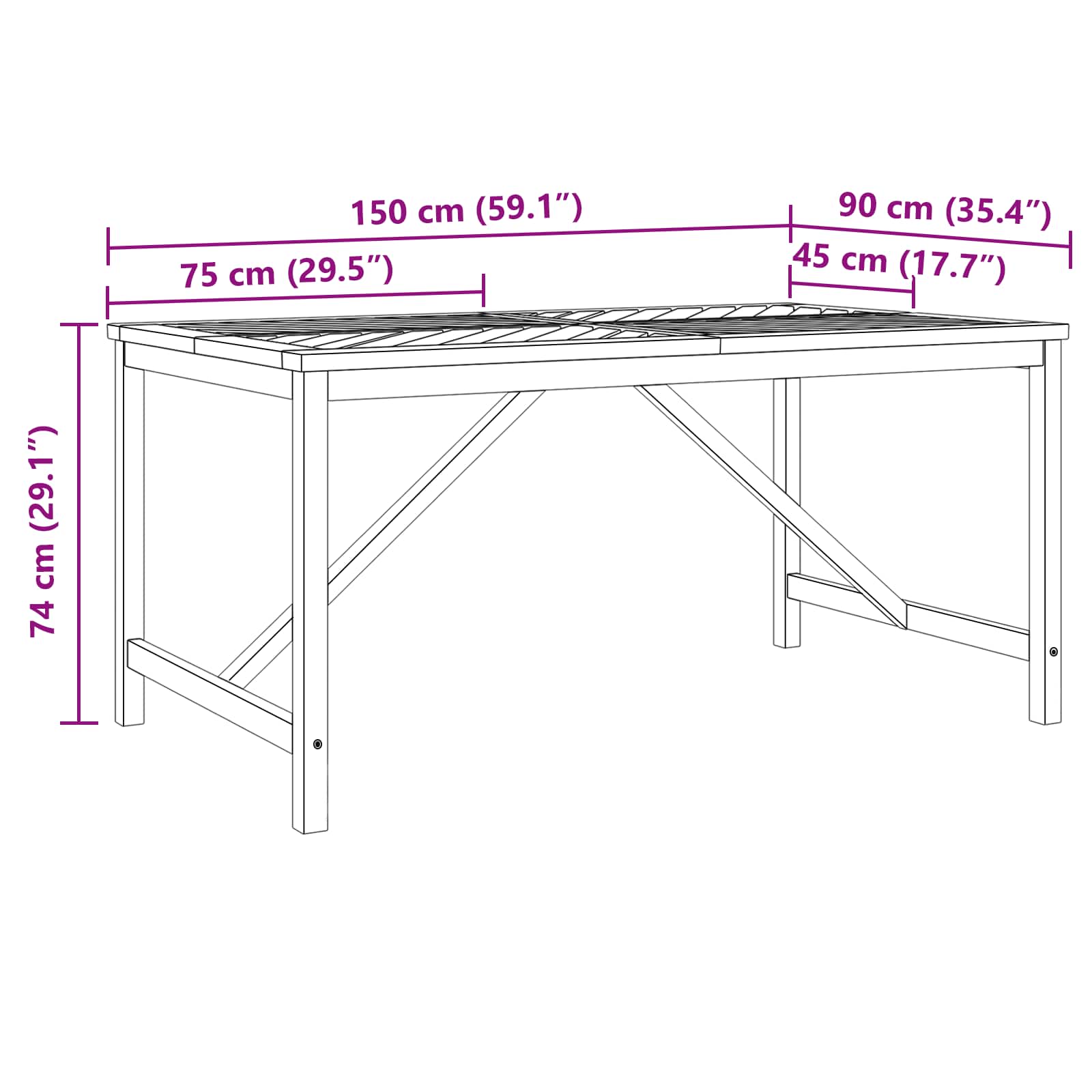 Dārza ēdamgalds 5 pcs Brūna Cietā akācijas koks