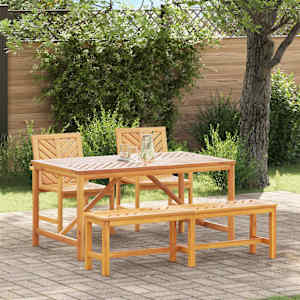 Komplet za jedilnico v vrtu 4 pcs Rjava Masiven les akacije