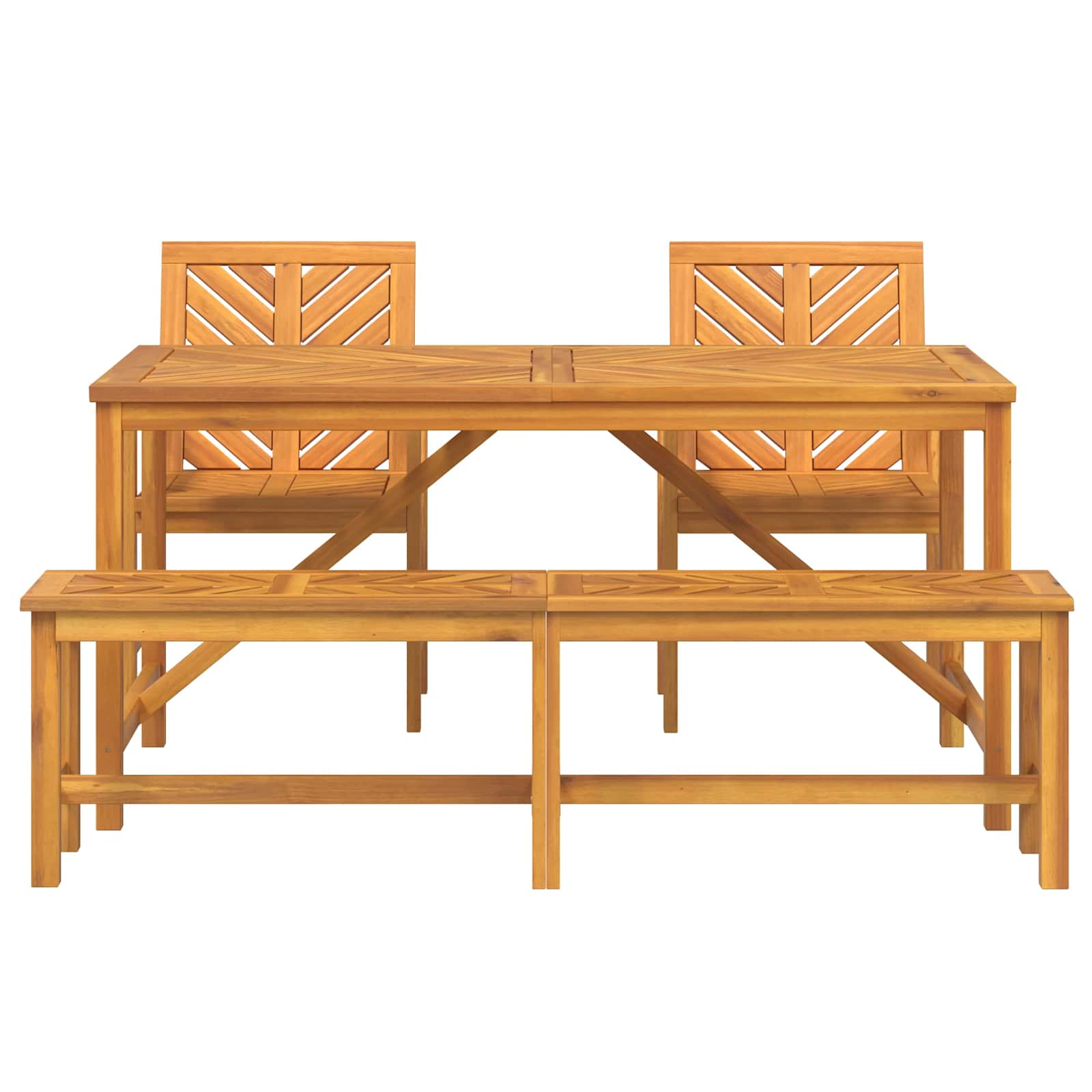 4 Piece Garden Dining Set Solid Wood Acacia - Image 3