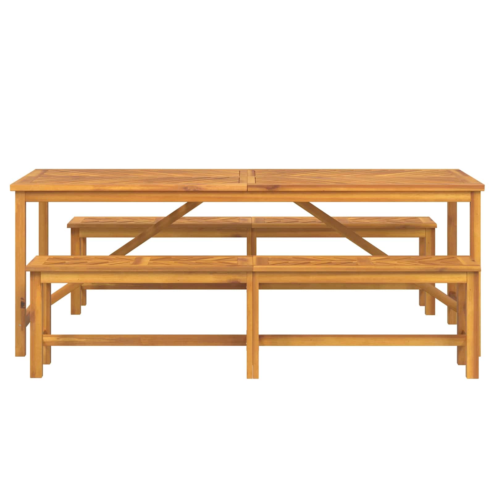 Tuin eettafelset 3 pcs Bruin Massief Acaciahout image 7