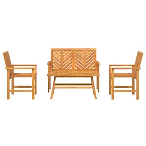 Zahradní lounge set 4 pcs Hnědá Masivní akátové dřevo - obrázek 8