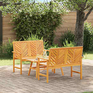 Zahradní lounge set 3 pcs Hnědá Masivní akátové dřevo - obrázek 1