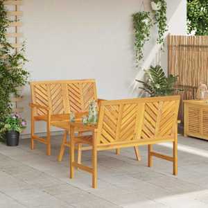 Zahradní lounge set 3 pcs Hnědá Masivní akátové dřevo - obrázek 4