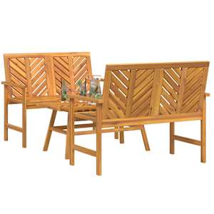 Zahradní lounge set 3 pcs Hnědá Masivní akátové dřevo - obrázek 3