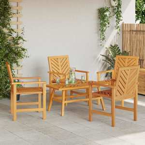 Zahradní lounge set 5 pcs Hnědá Masivní akátové dřevo - obrázek 4