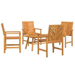 Zahradní lounge set 5 pcs Hnědá Masivní akátové dřevo - obrázek 2