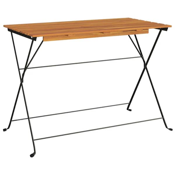vidaXL kokkupandav bistroolaud, 100x54x71 cm, akaatsiapuit ja teras