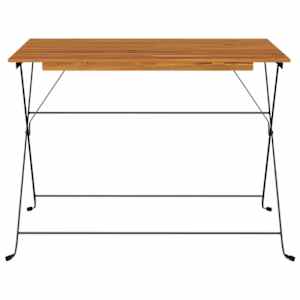 Skládací bistro stůl 100 x 54 x 71 cm masivní akácie a ocel - obrázek 3