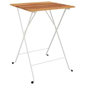 Skládací bistro stůl 55 x 54 x 71 cm masivní akácie a ocel - obrázek 2