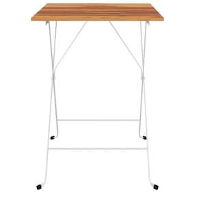 Skládací bistro stůl 55 x 54 x 71 cm masivní akácie a ocel - obrázek 3