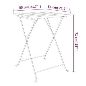 Skládací bistro stůl 55 x 54 x 71 cm masivní akácie a ocel - obrázek 7