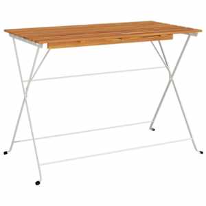 Skládací bistro stůl 100 x 54 x 71 cm masivní akácie a ocel - obrázek 2