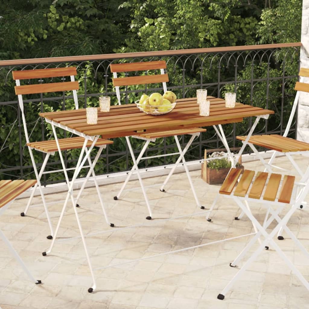 vida XL Bistrotisch Klappbar 100x 54x 71 cm Massivholz Akazie und Stahl