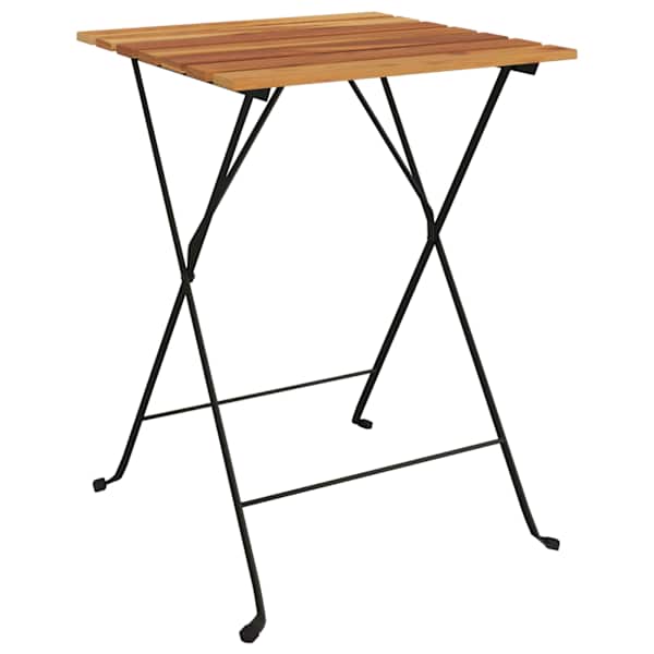vidaXL kokkupandav bistroolaud, 55 x 54 x 71 cm, tiikpuu ja teras