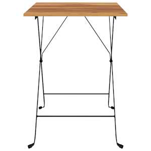 Skládací bistro stůl 55 x 54 x 71 cm masivní teak a ocel - obrázek 3