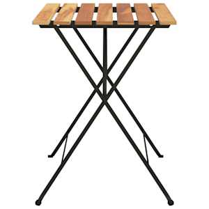 Skládací bistro stůl 55 x 54 x 71 cm masivní teak a ocel - obrázek 4