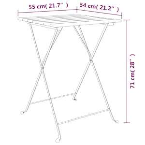 Skládací bistro stůl 55 x 54 x 71 cm masivní teak a ocel - obrázek 7