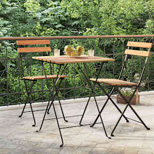 Zložljiva bistro miza 55x54x71 cm trdna tikovina in jeklo