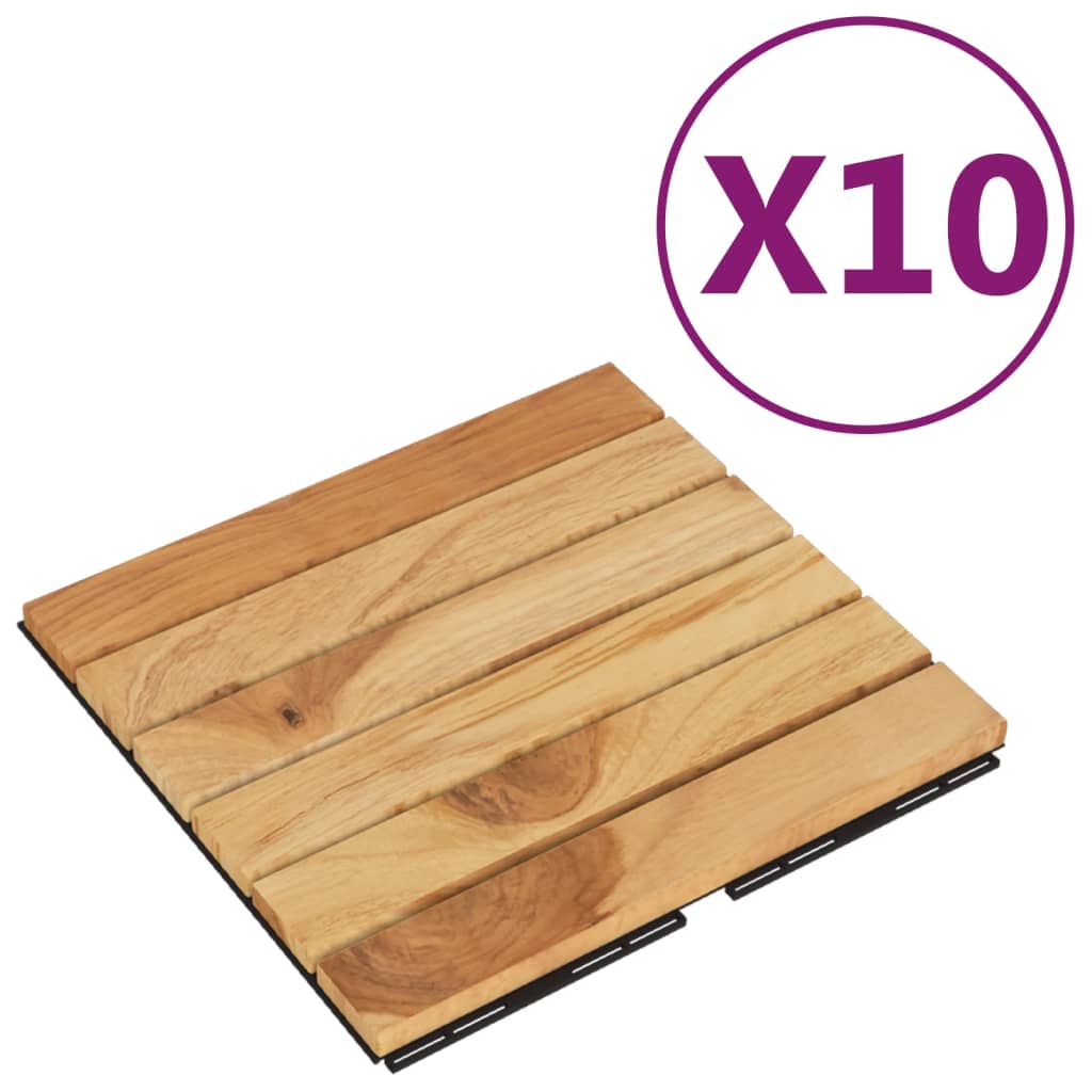 Decking Tiles 10 Pcs 30x30 Cm Solid Wood Teak Vertical Pattern VidaXL 13 width=274