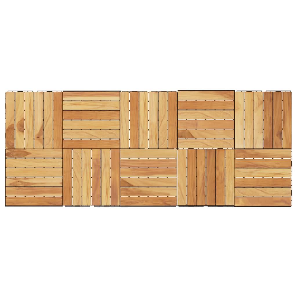 Decking Tiles 10 Pcs 30x30 Cm Solid Wood Teak Vertical Pattern VidaXL 15 width=274