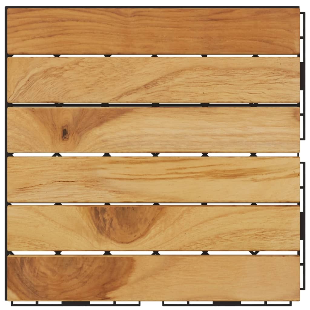 Decking Tiles 10 Pcs 30x30 Cm Solid Wood Teak Vertical Pattern VidaXL 17 width=274