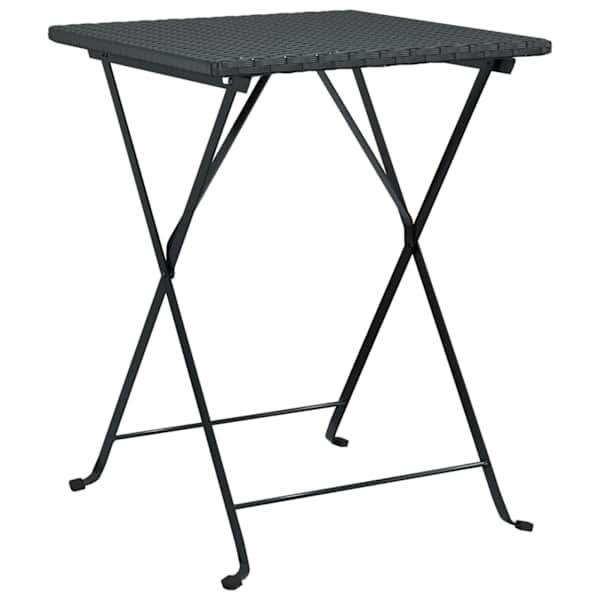 vidaXL kokkupandav bistroolaud, must, 55 x 54 x 71 cm, pol&uuml;rotang