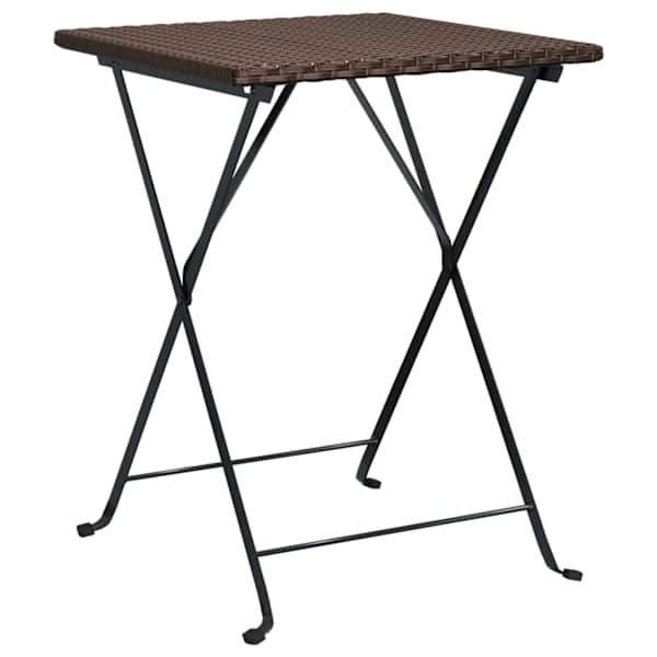 vidaXL kokkupandav bistroolaud, pruun, 55 x 54 x 71 cm, pol&uuml;rotang
