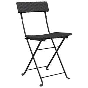 3dílný skládací bistro set černý polyratan - obrázek 4