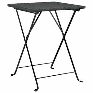3dílný skládací bistro set černý polyratan - obrázek 5