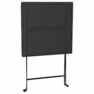 3dílný skládací bistro set černý polyratan - obrázek 7