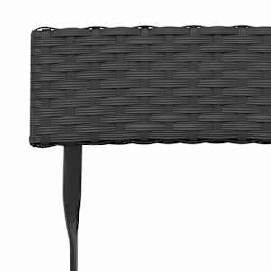 3dílný skládací bistro set černý polyratan - obrázek 8