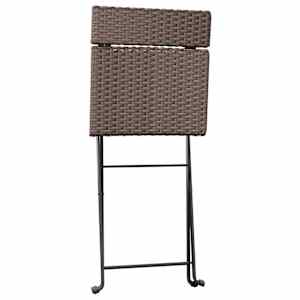 3dílný skládací bistro set hnědý polyratan - obrázek 6