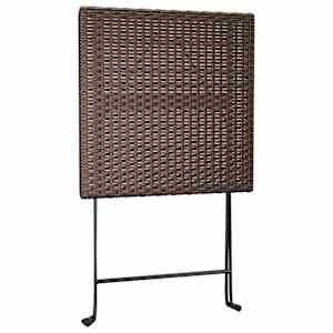 3dílný skládací bistro set hnědý polyratan - obrázek 7