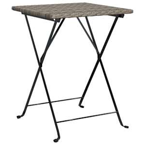 3dílný skládací bistro set šedý polyratan - obrázek 5