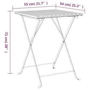 3dílný skládací bistro set šedý polyratan - obrázek 11