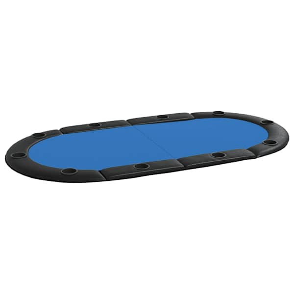 vidaXL kokkupandav pokkeri lauaplaat 10 m&auml;ngijale, sinine 208x106x3 cm